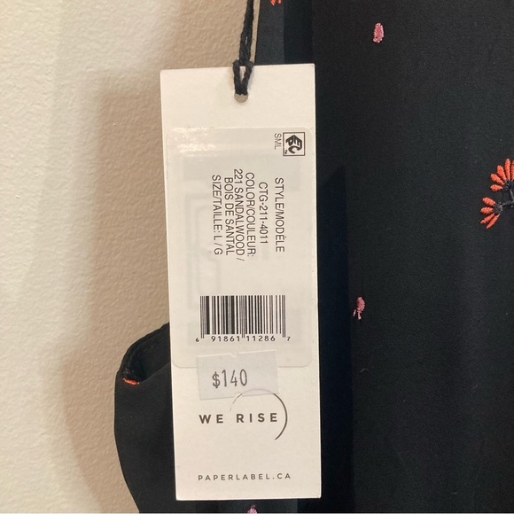 HONEY BELLE  Sz L Embroidered Floral Sandalwood Wide Leg Lined Top Jumpsuit NEW - Picture 7 of 16